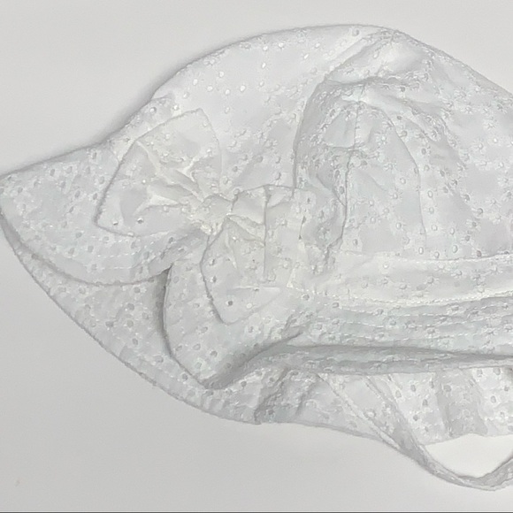Wonder Nation |Girls Toddler One Size | White Eyelet Strap/Bow Sun Hat NEW NWT - Picture 4 of 10